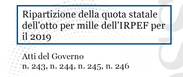Otto per mille a gestione statale: ecco i progetti approvati con la ripartizione 2019