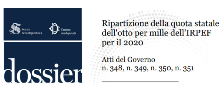 8x1000 statale: ecco i progetti approvati con la ripartizione 2020