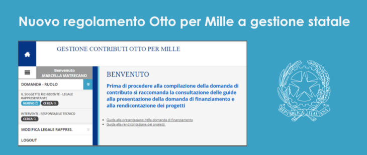 Nuovo regolamento dell'otto per mille statale